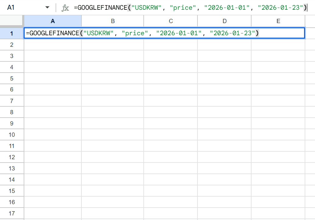 구글파이낸스 날짜별 데이터